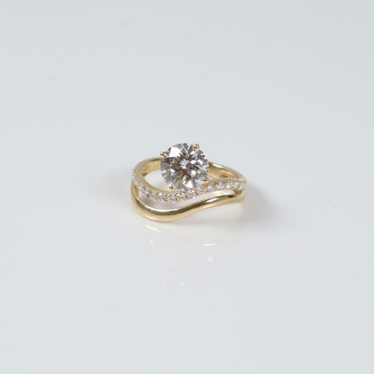 14K YG Lab Diamond Luxury Solitaire Round Engagement Ring / 3.12gr / Sz 6 / 2.49Ct Lab / VS / F