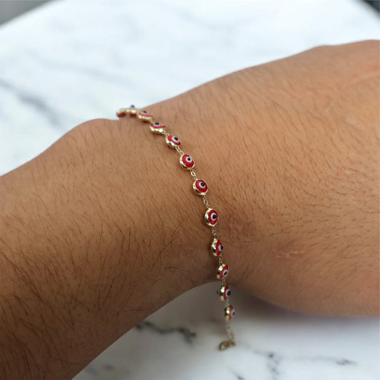14K YG Evil Eye Bracelet / 2.40gr / 7.5in