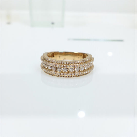 14K YG Diamond Luxury Engagement Ring / 7.66gr / Sz 10.5 / D-1.75Ct