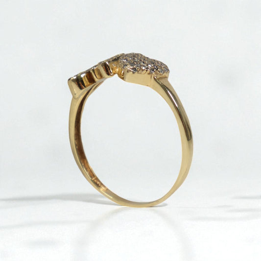 10K YG Diamond Heart - Letter M Rings / 1.66gr / Sz 7 / Wt Dia