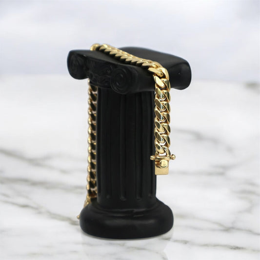 10K YG Cuban Link Bracelet / 39.6gr / 8.7mm - 7.5in