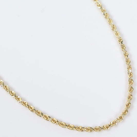 14K YG Hollow Rope Chain / 6.8gr / 2.7mm / 24in /