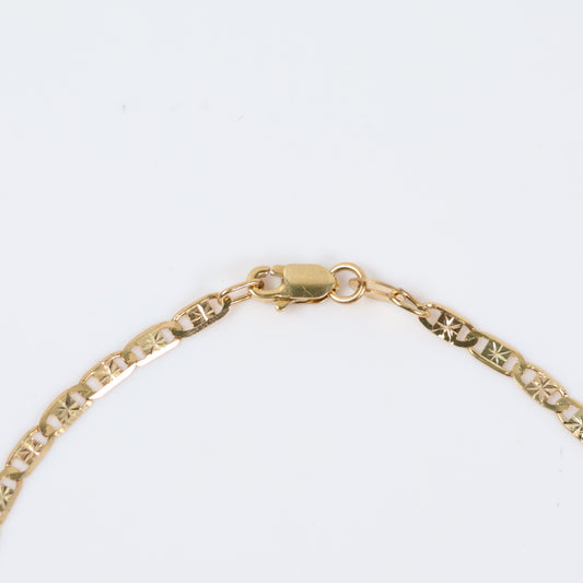 10K YG Mariner Bracelet / 1.33gr / 2.2mm / 7in /