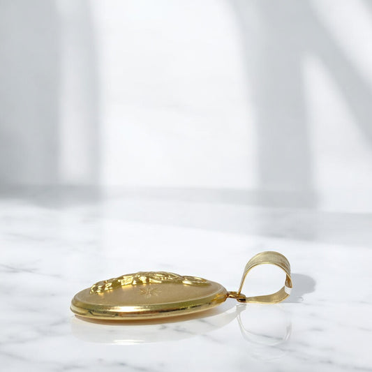 14K Yellow Gold San Lazaro Pendant / 5.8gr