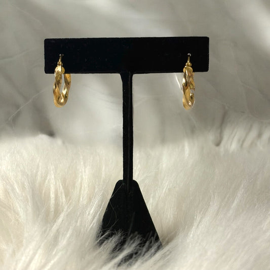 18K Yellow Gold Fashion Hoop Earrings / 1.59gr