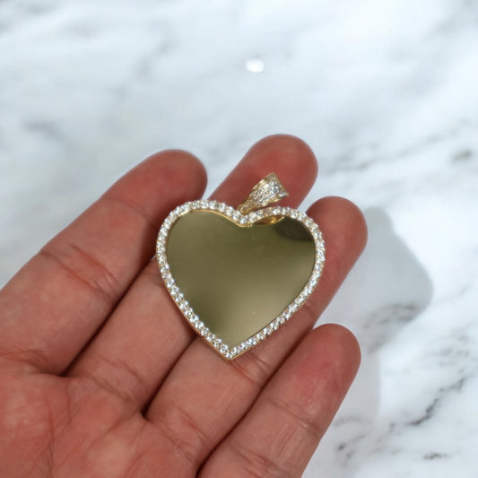 10K YG Memorial Heart Pendant / 6.84gr / 2in