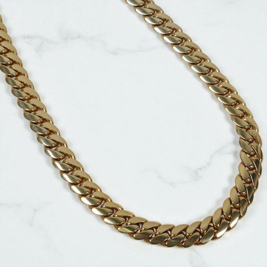 10K YG Cuban Links Chain / 298.3gr / 13.2mm / 25in /