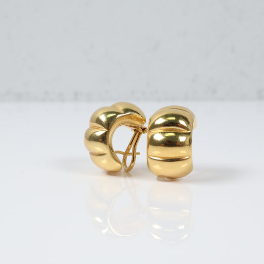 14K YG Fashion Hoop Earrings / 6.1gr /