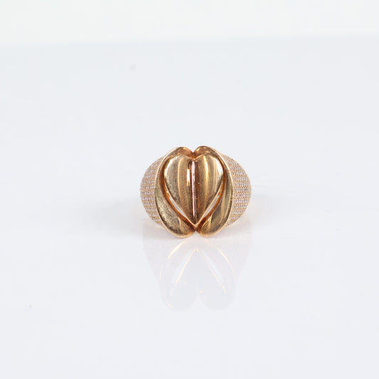 Women Ring 14K Yellow Gold With Zirconia / 4.3gr / Size 7