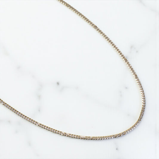 10K YG American Cuban Diamond Cut Chain / 3.15gr / 2mm / 20in /