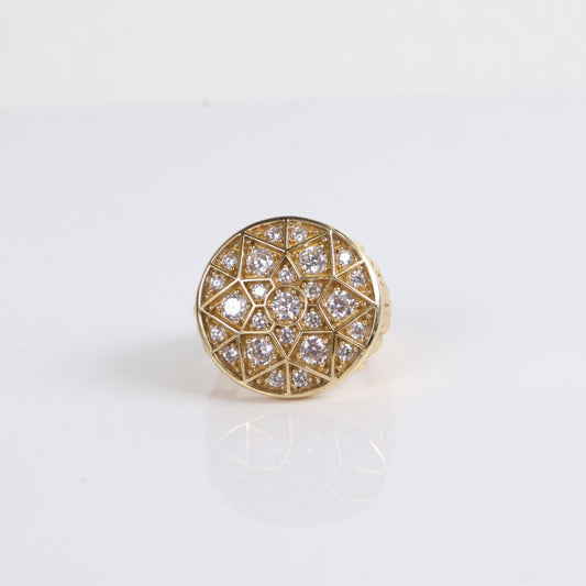 Men'S Ring 10K Yellow Gold With Zirconia / 17.4gr / Size 12