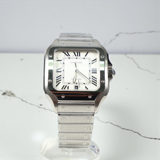 Cartier Santos White Face Watch / 41mm
