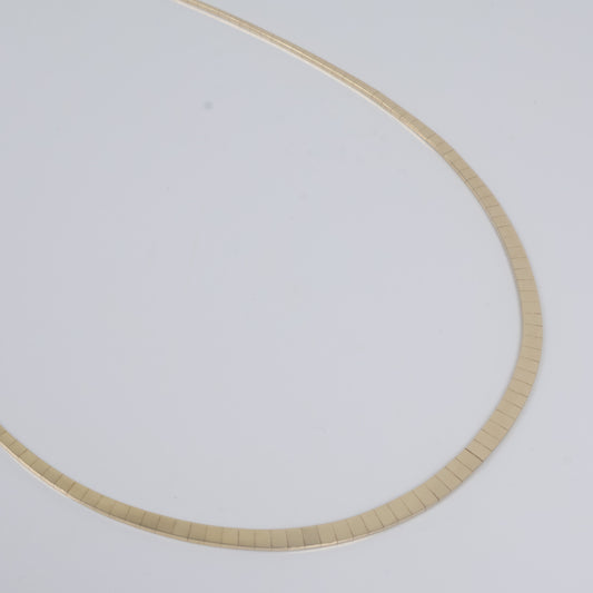 14K YG Flat Snake Chain / 9.1gr / 4.8mm / 18in /