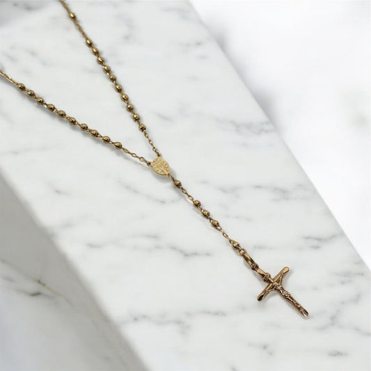 10K YG Rosary Chain / 6.09gr / 2.9mm / 18in