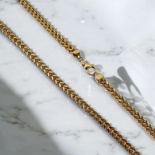 10K YG Franco Link Chain / 13.28gr / 4mm / 24in