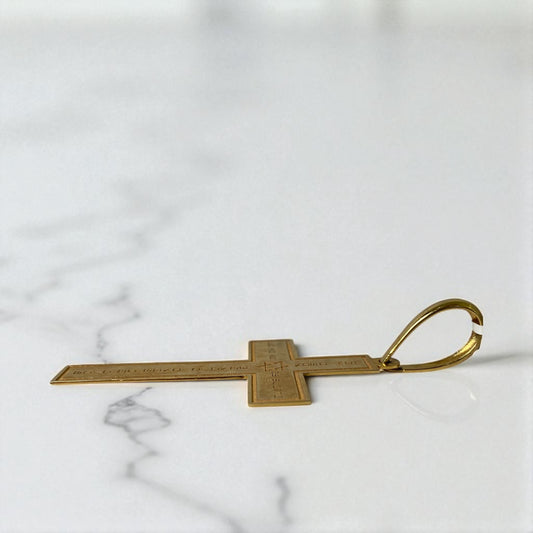 14K Yellow Gold Cross Pendant / 6.8gr