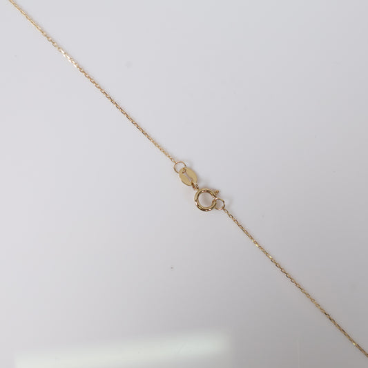 14K YG Mama Chain / 1.42gr / 0.5mm / 18in / 0.15Ct Dia