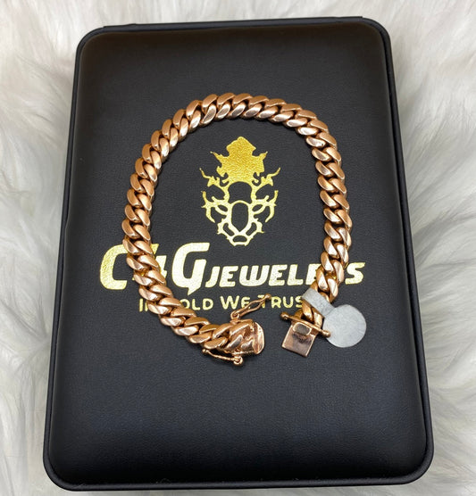 10K Gold Cuban Link Bracelet / / /