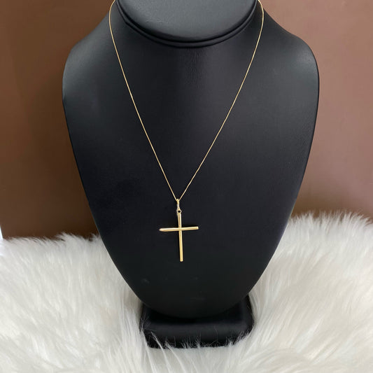 18K Yellow Gold Cross Pendant / 0.9gr