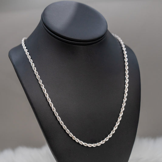 10K White Gold Rope Chain / 28.1gr / 24in