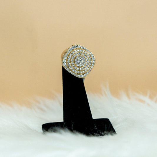14K Yellow Gold Luxury Diamond Ring 3.90Ct / 12gr / Size 10