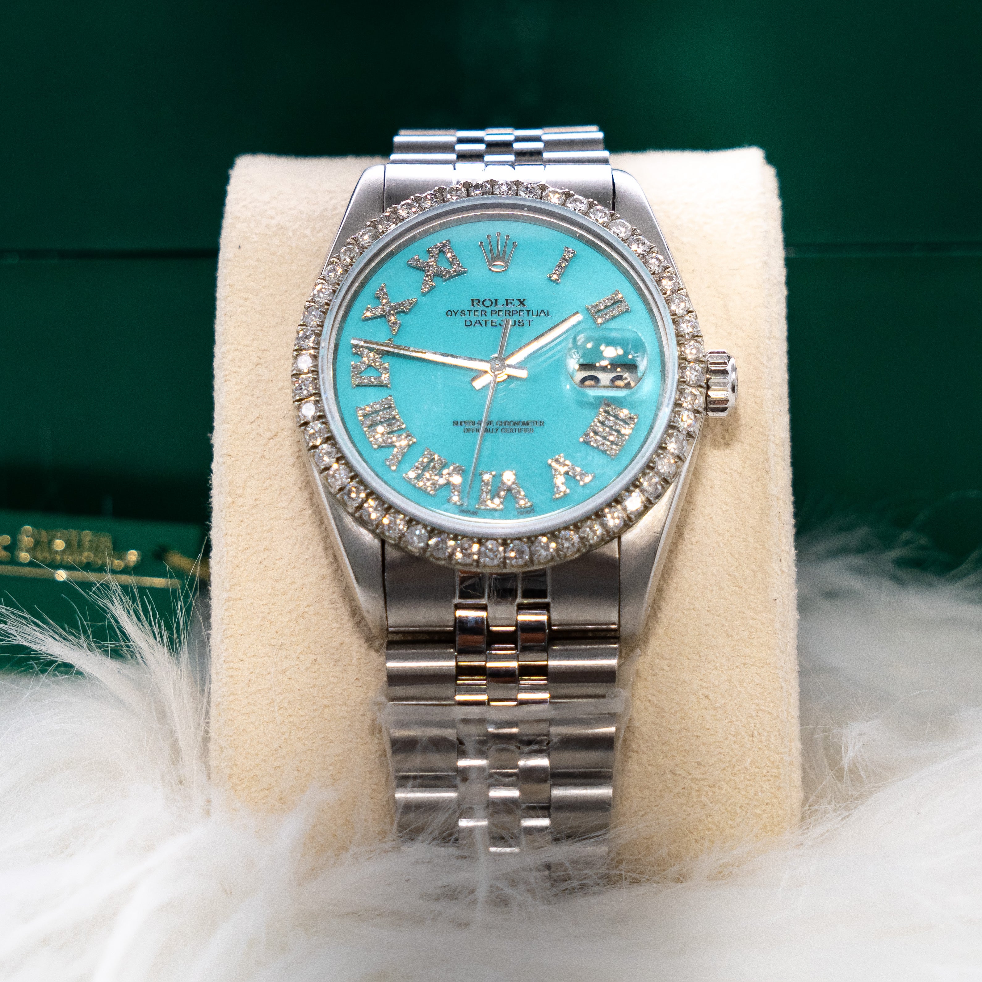 Rolex Date Just Tiffany Face Dia Bezel Dia Roman Dial 36Mm Jubilee