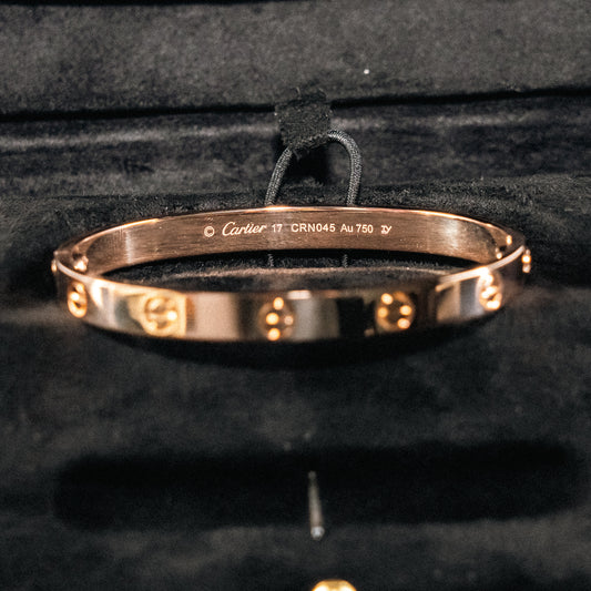 18K Rose Gold Cartier Love Bracelet Original / 31.3gr / Size 17