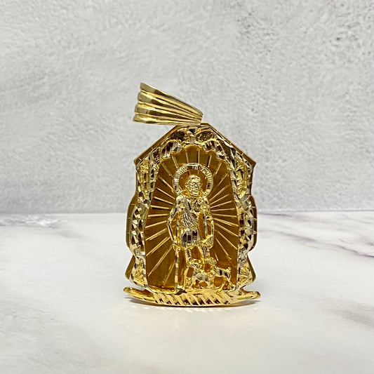 10K Yellow Gold San Lazaro Pendant / 38.1gr / 3in