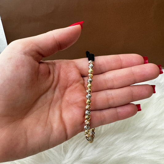 18K Three Colour Gold Three Balls Bracelet / 4.8gr
