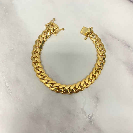 10K Yellow Gold Cuban Links Bracelet / 51.8gr / 10.2mm / 7 3/4in