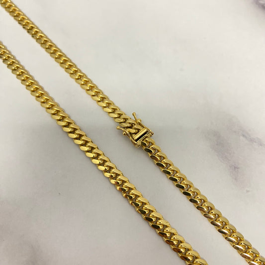 14K Yellow Gold Micro Cuban / 47.8gr / 5mm / 24in