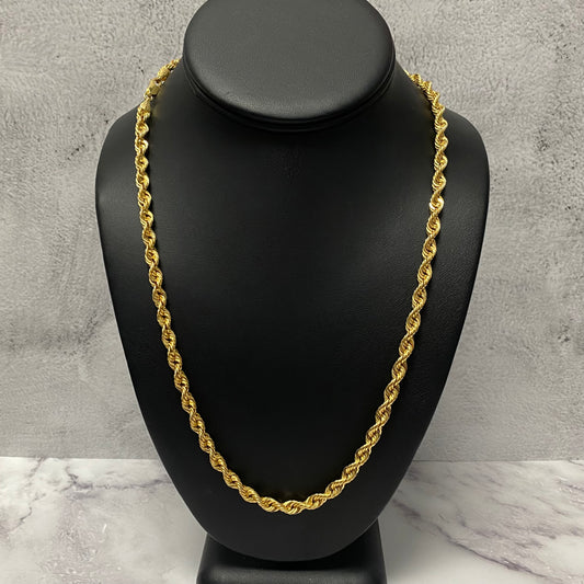 10K Yellow Gold Rope Chain / 6.2gr / 4mm / 20in