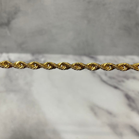 10K Yellow Gold Rope Chain / 6.2gr / 4mm / 20in