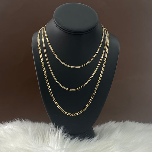 10K Yellow Gold American Cuban Link Chain / 3.6gr / 3.5mm / 18in