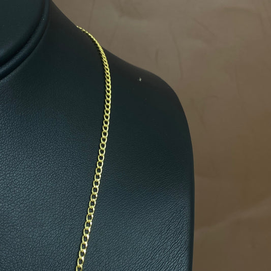 10K Yellow Gold American Cuban Link Chain / 1.5gr / 2.1mm / 20in