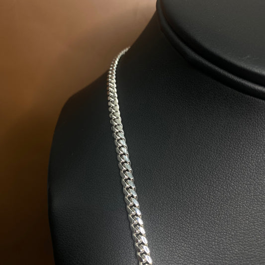 10K White Gold Cuban Link Chain / 23gr / 3.9mm / 20in