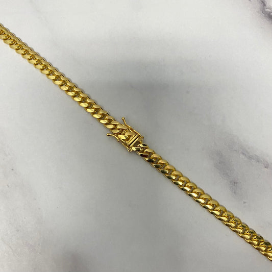 10K Yellow Gold Micro Cuban / 53.6gr / 6mm / 24in