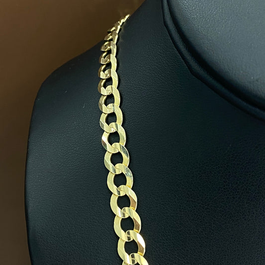 10K Yellow Gold American Cuban Link Chain / 24.3gr / 6.9mm / 24in