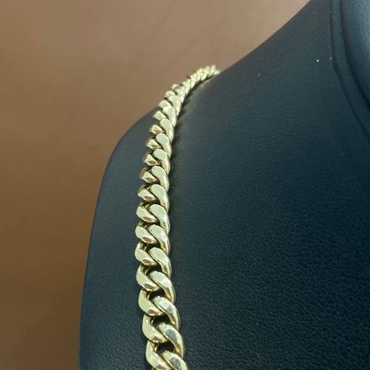 10K Yellow Gold Hallow Cuban Link Chain / 21.2gr / 6.2mm / 24in
