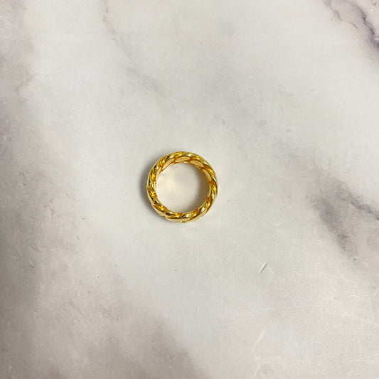 14K Yellow Gold Cuban Links Ring / 18.6gr / Size 8 / 10mm
