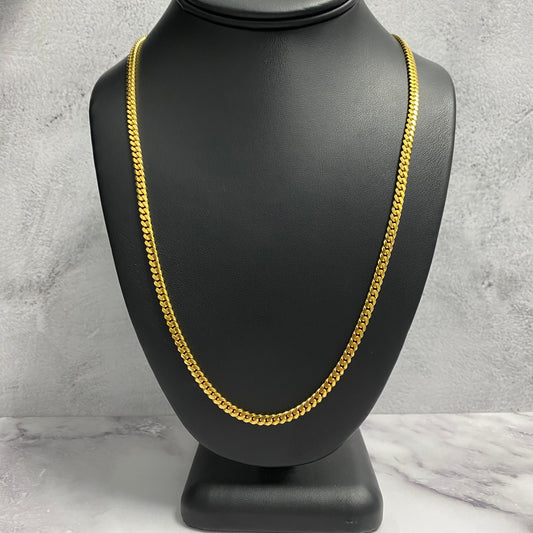 14K Yellow Gold Micro Cuban / 20.8gr / 3mm / 24in