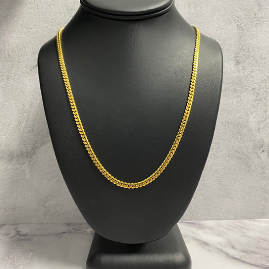 14K Yellow Gold Micro Cuban / 29.9gr / 4mm / 22in