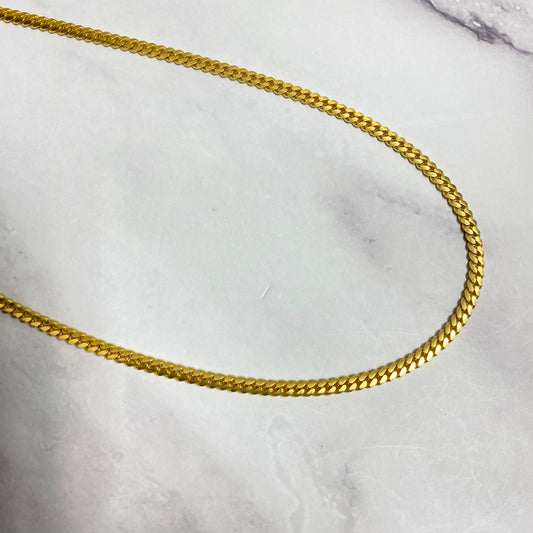 14K Yellow Gold Micro Cuban / 29.8gr / 4mm / 22in