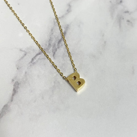 14K Yellow Gold Letter B Jewelry Set / 1.5gr / 1.2mm / 18in