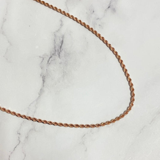 10K Rose Gold Rope Chain / 8.6gr / 3mm / 26in