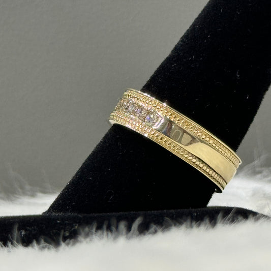 10K Yellow Gold Diamond Fashion Engagement Ring 0.50Ct Dia / 6.8gr / Size 10