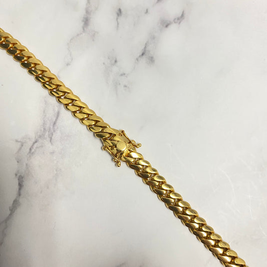 10K Yellow Gold Cuban Link / 93.5gr / 7.7mm / 24in