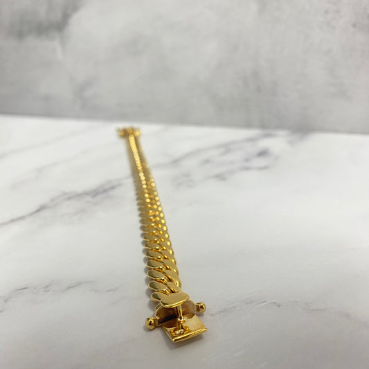 10K Yellow Gold Cuban Links Bracelet / 51.4gr / 9mm / 8in