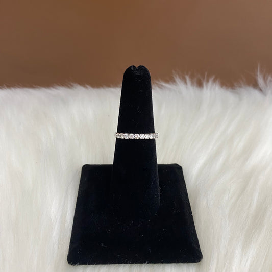 14k Diamond Fashion Engagement Ring White Gold / 2gr / Size 6