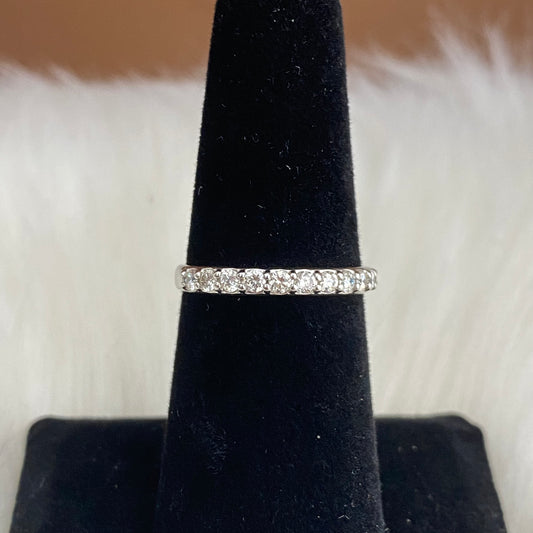 14k Diamond Fashion Engagement Ring White Gold / 2gr / Size 6